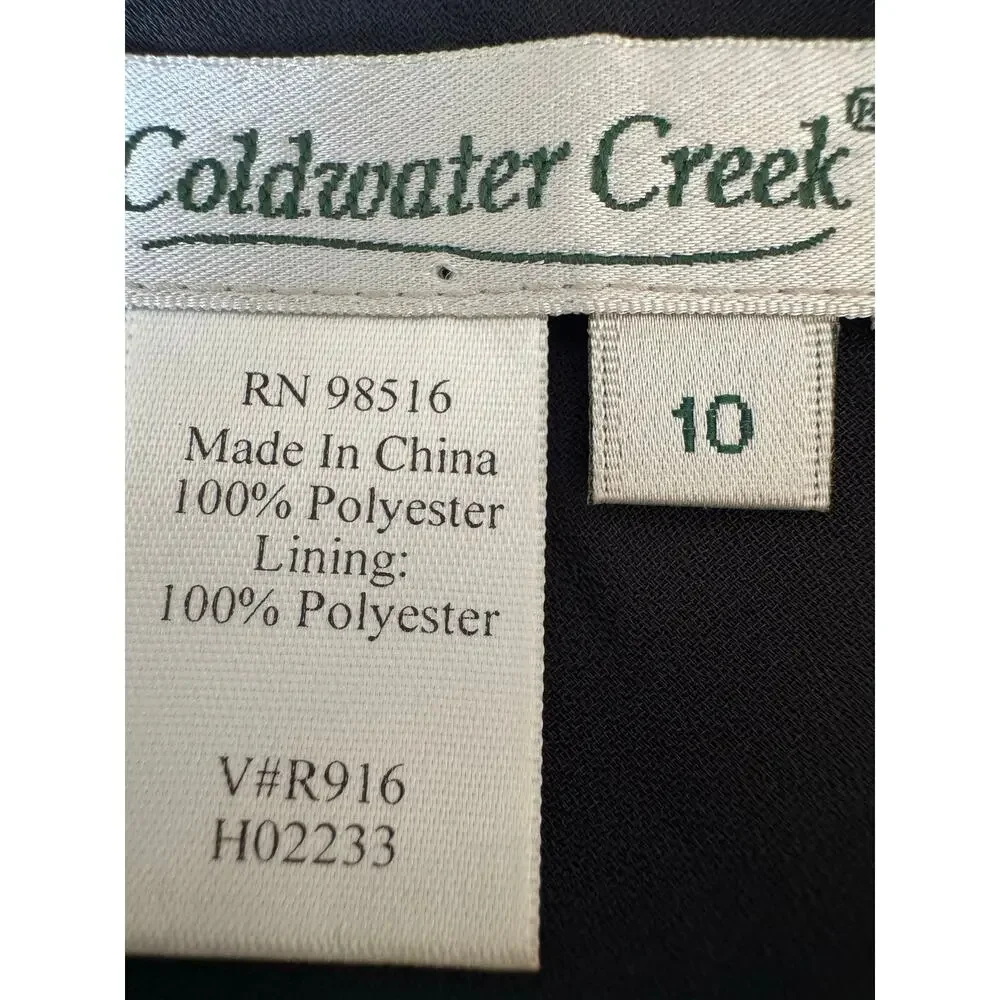 Coldwater Creek Black V-Neck Midi Dress Size 10 EUC formal date evening work
